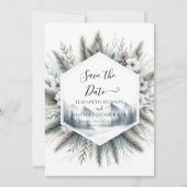 Wald Custom Mountain Hochzeit Save The Date (Vorderseite)