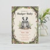 Wald-Dachs-Baby-Party Einladung (Stehend Vorderseite)