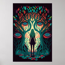 Wald der Augen Surrealer Poster | Trippy 2