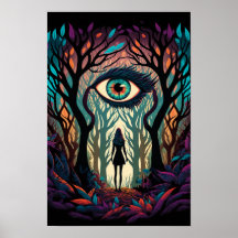 Wald der Augen Surrealer Poster | Trippy 3