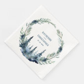 Wald der Marine Spruce Juniper Berries Wreath Serviette (Ecke)