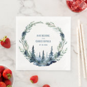 Wald der Marine Spruce Juniper Berries Wreath Serviette (Beispiel)