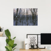 Wald der schneebedeckten Bäume Poster (Heimbüro)