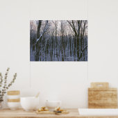 Wald der schneebedeckten Bäume Poster (Küche)