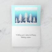 Wald der weißen Weihnachtsbaumen Feiertagskarte (Innenseite)