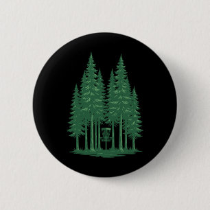 Wald-Disc-Golf-Skizze Frisbee-Golf-Szene für Disc Button