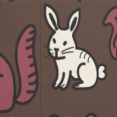 Wald Doodle Tiere Brown Tapete (Naht)