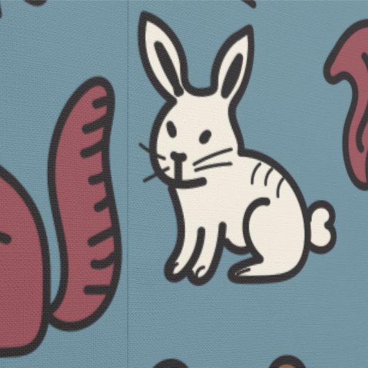 Wald Doodle Tiere Creme Tapete (Naht)