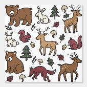 Wald-Doodle Tiere Tapete (Vorderseite)
