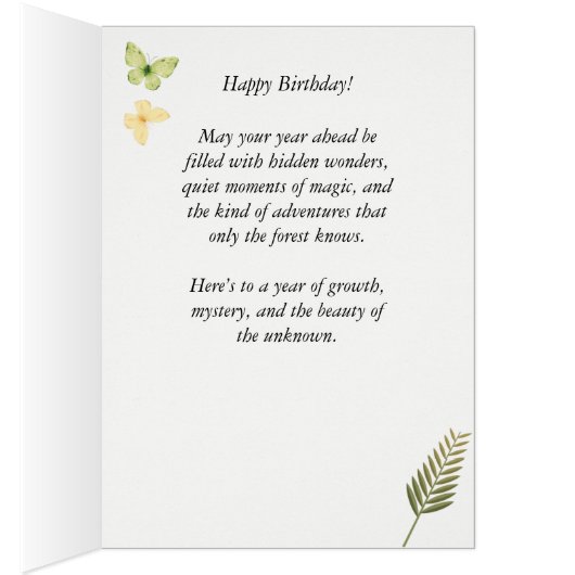 Wald - Dunkle Kerne Geburtstagkarte (Innen (Rechts))