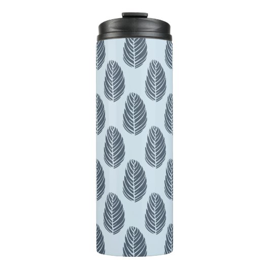 Wald Echo Nebelblau Navy Grau Thermosbecher (Vorderseite)