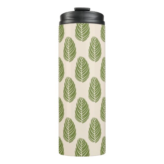 Wald Echo Weicher Sand Olivgrün Thermosbecher (Vorderseite)