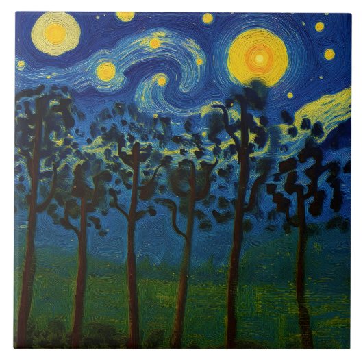 Wald Echos der Unendlichkeit - Eine Waldlandschaft Fliese (Vorderseite)
