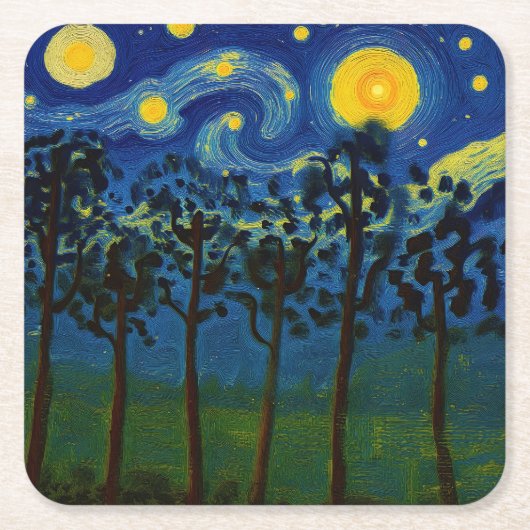 Wald Echos der Unendlichkeit - Eine Waldlandschaft Rechteckiger Pappuntersetzer (Vorderseite)