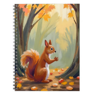 Wald Eichhörnchen Herbst Tier Aquarell Fallen Notizblock