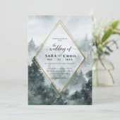 Wald | Einladung zur Hochzeit von Wasserfarben (Stehend Vorderseite)