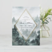 Wald | Einladung zur Hochzeit von Wasserfarben (Stehend Vorderseite)