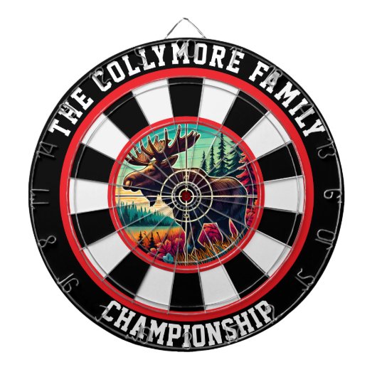 Wald Elch in Crosshairs Design Dartscheibe (vorne)