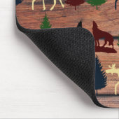 Wald Elche Wolf Wilderness Berg Kabine Rustikal Mousepad (Ecke)