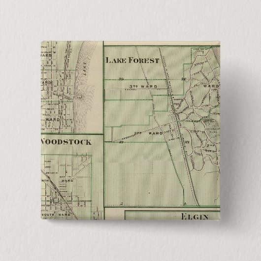 Wald-, Elgin-, Waukegan-, Woodstock- Button (Vorderseite)