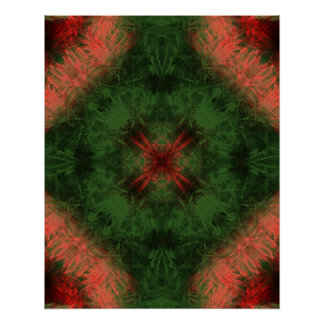 Wald Energie Kaleidoskop Fraktale Kunst Poster