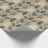 Wald Erdige Farbtöne Blattmuster Geschenkpapier (Ecke)