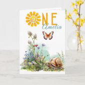 Wald-Erstgeburtstagskarte mit Wildblumen Karte (Gelbe Blume)