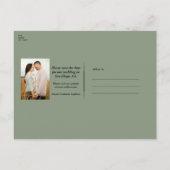 Wald Eukalyptus Baumwolle Rustikal Save the Date Ankündigungspostkarte (Rückseite)