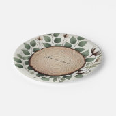 Wald Eukalyptus & Baumwolle Rustikale Hochzeit Pappteller (Schrägansicht)