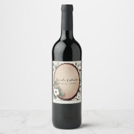 Wald Eukalyptus & Baumwolle Rustikale Hochzeit Weinetikett