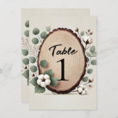 Wald Eukalyptus Baumwolle Rustikale Tischnummer (Vorne/Hinten)