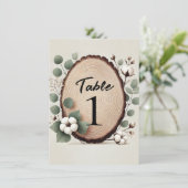 Wald Eukalyptus Baumwolle Rustikale Tischnummer (Stehend Vorderseite)