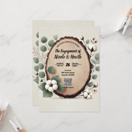 Wald Eukalyptus & Baumwolle Rustikale Verlobung Einladung