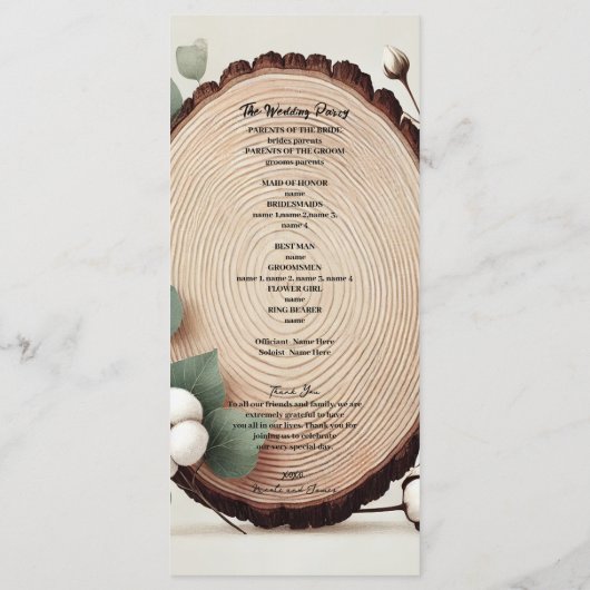 Wald-Eukalyptus-Baumwolle Rustikales Programm (Rückseite)