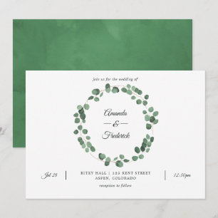 Wald-Eukalyptus-Grün-Hochzeit Einladung