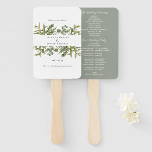Wald-Eukalyptus-Grün-Hochzeitsprogramm Fächer
