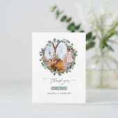 Wald Eukalyptus Wedding Vielen Dank Postkarte (Stehend Vorderseite)