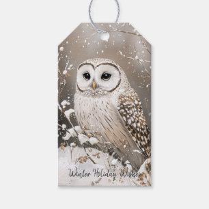 Wald-Eule-Winter-Weihnachten Geschenkanhänger