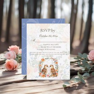 Wald-Eulen-Hochzeit RSVP Karte