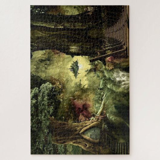 Wald Fantasy Tree Houses Puzzle (Vertikal)