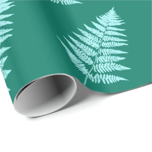 Wald-Farn 1, Türkis und Aqua Geschenkpapier