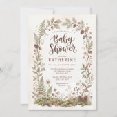 Wald-Farn-Baby-Party Einladung (Vorderseite)