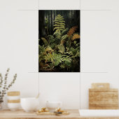 Wald-Farn-Druck, Waldlandschaft-Wandbild Poster (Küche)