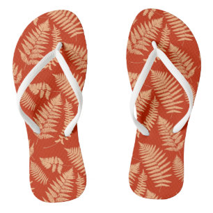 Wald-Farn-Muster, Mandarinorange Badesandalen