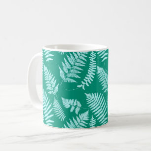 Wald-Farn-Muster, Türkis und Aqua Kaffeetasse