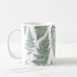 Wald-Farnblätter Vintage-Grün Botanik Kaffeetasse