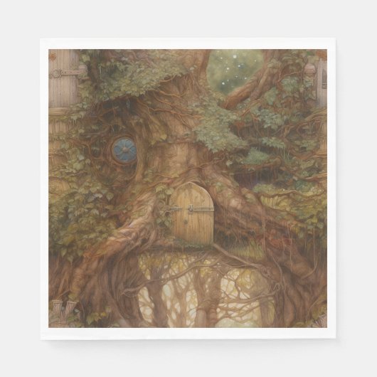 Wald-Feentür Serviette (Vorderseite)