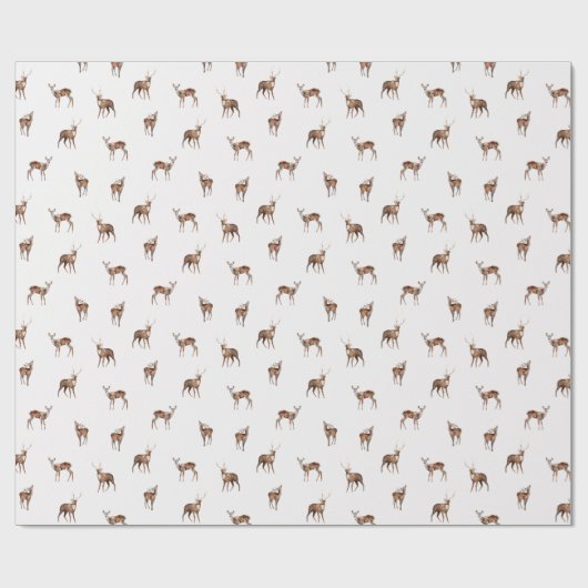 Wald, festlicher Hirsch Geschenkpapier (Flach)