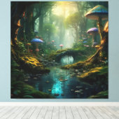 Wald flüstern: Ein Pilz-Märchenwald Leinwanddruck (Insitu (Holzboden))