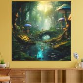 Wald flüstern: Ein Pilz-Märchenwald Leinwanddruck (Insitu (Wohnzimmer))